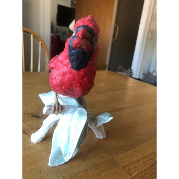 Vintage Goebel Red Cardinal Porcelain Bird Figurine 1969 West Germany - Picture 4 of 11